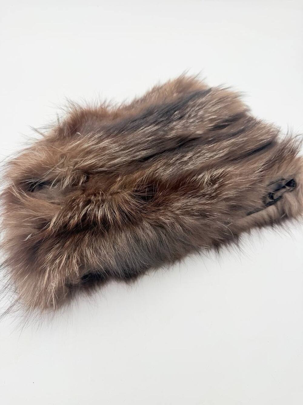 Vintage Genuine Real Fur Hat Brown Winter Women’s Russian Style Plush 12”